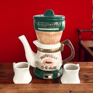 Vintage 1995 Cardinal Inc. Hand Painted Collectors Coffee Pot with Mini …